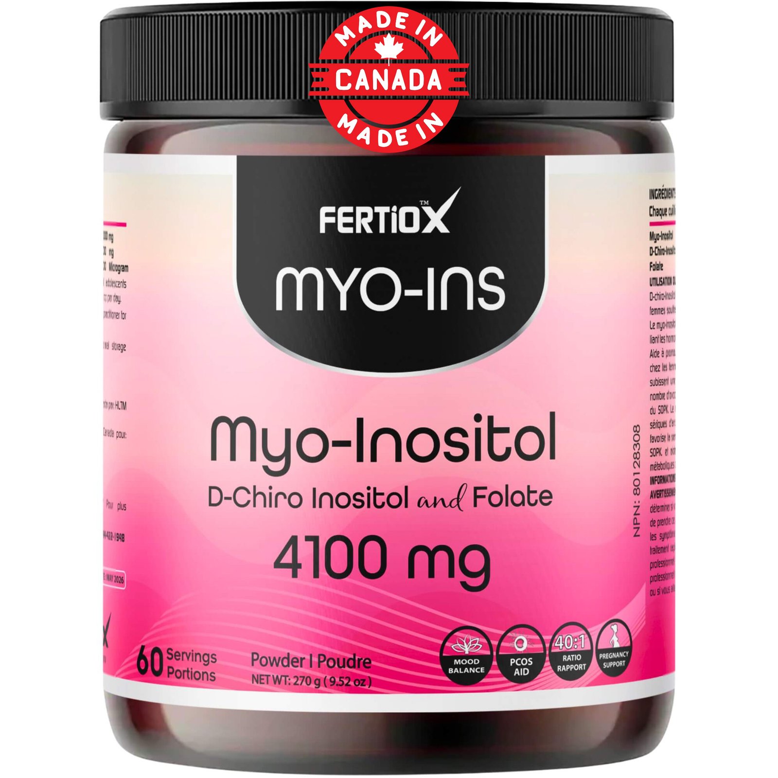 Fertiox Myo-Inositol & D-Chiro Inositol with Folic Acid - Powder - 4100 mg